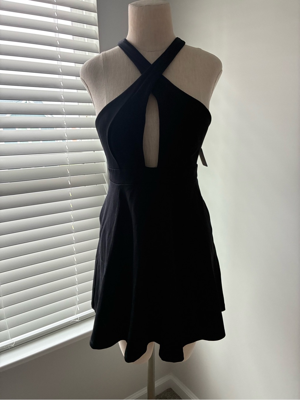 Free People Beach Women's Black Halter Mini Dress